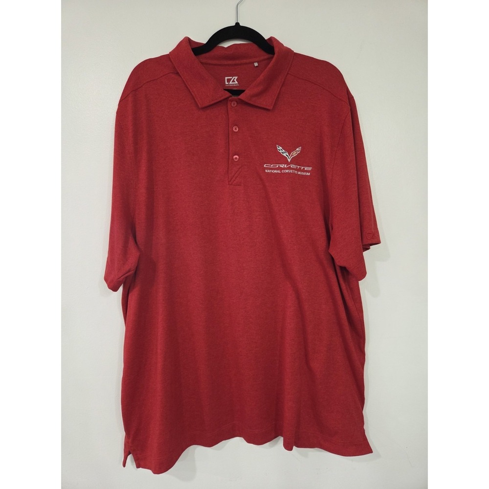 Corvette National Corvette Museum Dark  Red Men's Polo 2XL